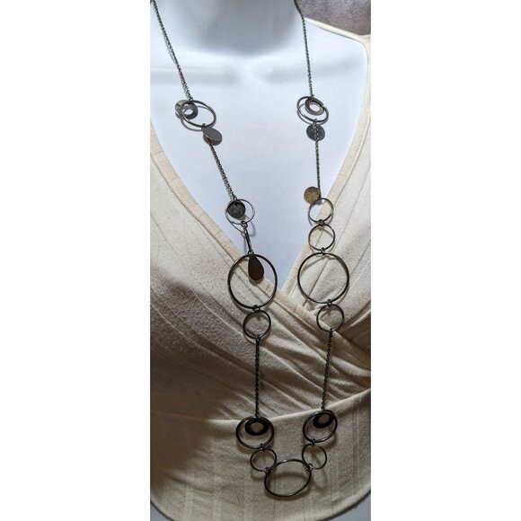 Gothic Y2K Hoop Link Charm Chain Necklace - Picture 5 of 10